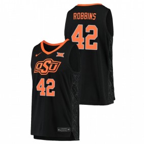 Men's OKLAHOMA STATE COWBOYS Mason Robbins 2021 Black College Basketball Replica Jersey