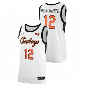 Men's OKLAHOMA STATE COWBOYS 2021 #12 White Matthew-Alexander Moncrieffe Retro Replica Basketball Jersey