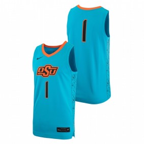 Men's Oklahoma State Cowboys Alternate #1 Turquoise Replica Jersey