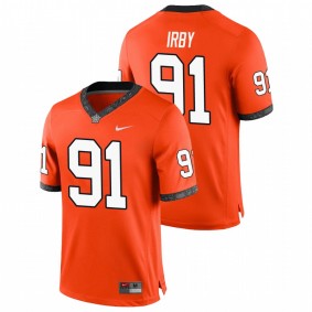 Men's Oklahoma State Cowboys Tyren Irby #91 Orange College Football Game Jersey