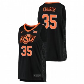 Men's OKLAHOMA STATE COWBOYS Weston Church 2021 Black College Basketball Replica Jersey