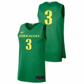 Men's Oregon Ducks College Baketball #3 Green Nike Limited Jersey