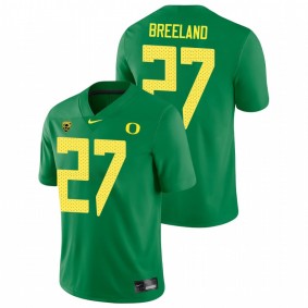 Men's Oregon Ducks Jacob Breeland Green Nike College Football Game Jersey