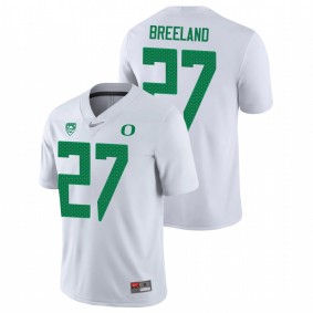 Men's Oregon Ducks Jacob Breeland White Nike Game College Football Jersey