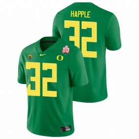 Men's Oregon Ducks Jordan Happle Green 2021 Fiesta Bowl Game Jersey