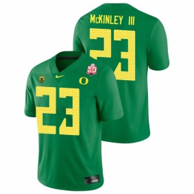 Men's Oregon Ducks Verone McKinley III Green 2021 Fiesta Bowl Game Jersey