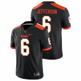 Men's Oregon State Beavers Jermar Jefferson Black Nike College Football Game Jersey