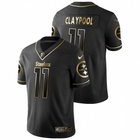 Men's Pittsburgh Steelers Chase Claypool #11 Black Golden Edition Vapor Limited Jersey