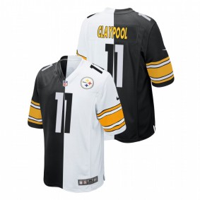 Men's Pittsburgh Steelers Chase Claypool Black White Split Two Tone Game Jersey