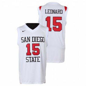 Men's San Diego State Aztecs College Basketball #15 White Kawhi Leonard Authentic Jersey