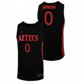 Men's San Diego State Aztecs 2019-20 #0 Black Keshad Johnson College Baketball Replica Jersey