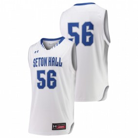 Men's Seton Hall Pirates College Basketball #56 White Under Armour Replica Jersey