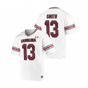 Men's South Carolina Gamecocks Shi Smith White Replica Premiere Football Under Armour Jersey