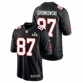 Men's Tampa Bay Buccaneers Rob Gronkowski Black Super Bowl LV Game Fashion Jersey