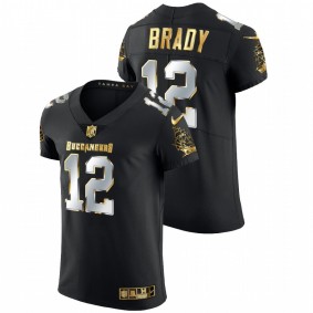 Men's Tampa Bay Buccaneers Tom Brady #12 Black Golden Edition Elite Jersey