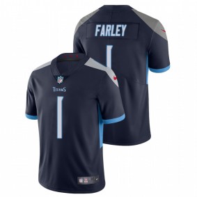 Men's Tennessee Titans Caleb Farley Navy 2021 NFL Draft Vapor Limited Jersey