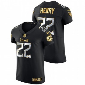 Men's Tennessee Titans Derrick Henry #22 Black Golden Edition Vapor Elite Jersey