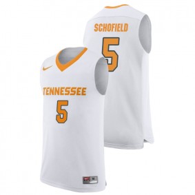 Male Tennessee Volunteers College Basketball #5 White Admiral Schofield Replica Jersey