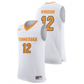 Male Tennessee Volunteers College Basketball #12 White Brad Woodson Replica Jersey