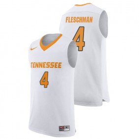 Male Tennessee Volunteers College Basketball #4 White Jacob Fleschman Replica Jersey