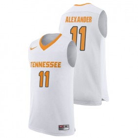 Male Tennessee Volunteers College Basketball #11 White Kyle Alexander Replica Jersey