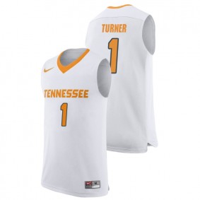 Male Tennessee Volunteers College Basketball #1 White Lamonte Turner Replica Jersey