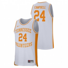 Men's Tennessee Volunteers College Basketball #24 White Lucas Campbell Retro Performance Jersey