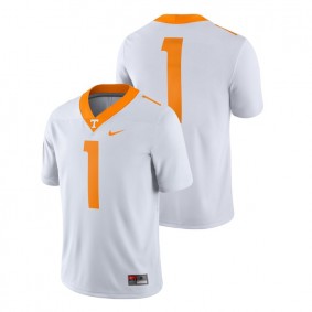 Male Tennessee Volunteers Nike #1 White College Football 2018 Game Jersey