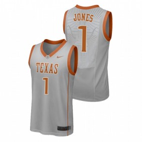 Men's Texas Longhorns College Basketball #1 Gray Andrew Jones Replica Jersey