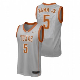 Men's Texas Longhorns College Basketball #5 Gray Royce Hamm Jr Replica Jersey