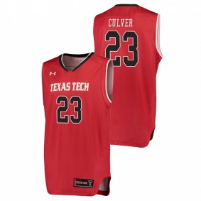 Men's Texas Tech Red Raiders College Basketball Performance #23 Red Jarrett Culver Replica Jersey