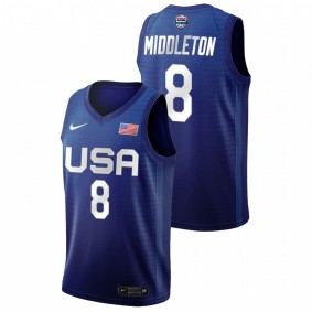 USA Team Khris Middleton Royal 2021 Tokyo Olympics Jersey