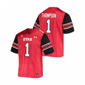 Men's Utah Utes Bryan Thompson Red Under Armour College Football Premiere Jersey