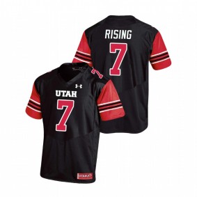 Men's Utah Utes Cameron Rising Black Replica College Football Under Armour Jersey