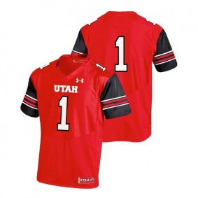 Male Utah Utes Under Armour #1 Red College Football Team Replica Jersey