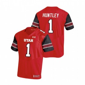 Men's Utah Utes Tyler Huntley Red Under Armour College Football Jersey