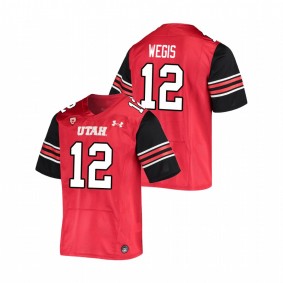 Men's Utah Utes Tyler Wegis Red Under Armour College Football Premiere Jersey