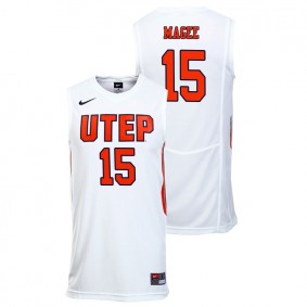 Male UTEP Miners College Basketball #15 White Kobe Magee Replica Jersey