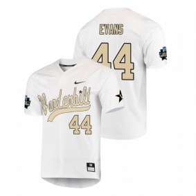 Men's Vanderbilt Commodores White Donye Evans Baseball College World Series Jersey