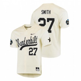 Men's Vanderbilt Commodores Cream Ethan Smith Baseball College World Series Jersey