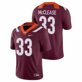 Men's Virginia Tech Hokies Deshawn McClease #33 Maroon Game Football Jersey