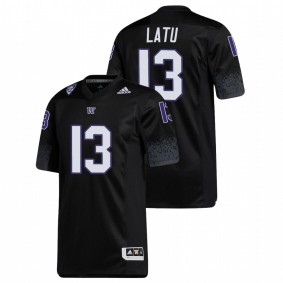 Men's Washington Huskies Laiatu Latu Black Premier Football Jersey