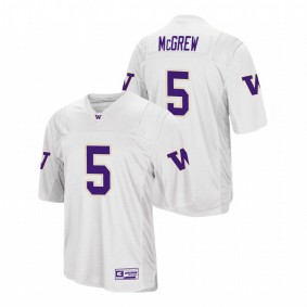 Men's Washington Huskies Sean McGrew White College Football Jersey