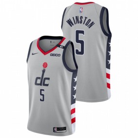 Cassius Winston Washington Wizards 2020-21 Gray City Edition No. 5 dc Jersey