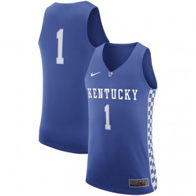 Men's Kentucky Wildcats #1 Royal Authentic Basketball Jersey