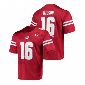 Men's Wisconsin Badgers Under Armour #16 Red Russell Wilson Replica Alumni Football Jersey