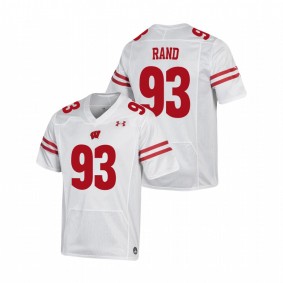 Men's Wisconsin Badgers Garrett Rand White Replica Football Jersey