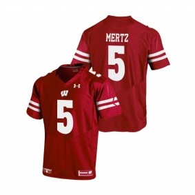 Men's Wisconsin Badgers Graham Mertz Red Under Armour Replica Football Jersey