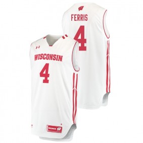 Male Wisconsin Badgers College Basketball #4 White Matt Ferris Replica Jersey