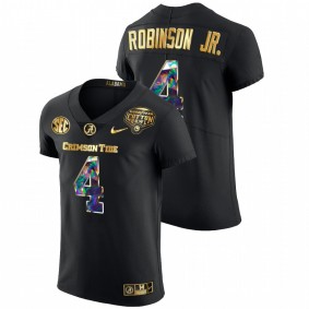 Brian Robinson Jr. Alabama Crimson Tide 2021 Cotton Bowl Black Golden Diamond Edition #4 Jersey